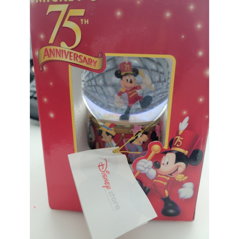 Disney Mickey Mouse 75th Anniversary Special Edition Snow Globe Disney Store NIB